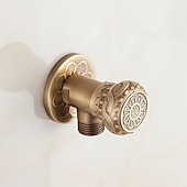 levne Doplňky k bateriím-starožitný měděný trojúhelníkový ventil vyřezávaný retro zesílený teplý a studený trojúhelníkový ventil černý rohový ventil odolný proti výbuchu uzavírací ventil vody 1ks