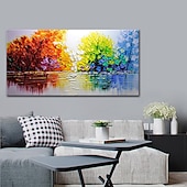 お買い得  花/植物画-ミツラ&amp;amp;amp; reg;大きなサイズの手描きの抽象的な木風景油絵キャンバス現代ポップアート壁画家の装飾（フレームなしのロールキャンバス）