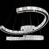 رخيصةأون نجف-3-ring led عاكسة للضوء pandent ضوء كريستال تصميم دائرة الثريا الفولاذ المقاوم للصدأ طبقات النمط الفني النمط الرسمي مطلي بالكهرباء الفنية led 110-240v