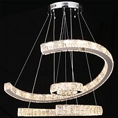 رخيصةأون نجف-3-ring led عاكسة للضوء pandent ضوء كريستال تصميم دائرة الثريا الفولاذ المقاوم للصدأ طبقات النمط الفني النمط الرسمي مطلي بالكهرباء الفنية led 110-240v