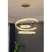 رخيصةأون نجف-3-ring led عاكسة للضوء pandent ضوء كريستال تصميم دائرة الثريا الفولاذ المقاوم للصدأ طبقات النمط الفني النمط الرسمي مطلي بالكهرباء الفنية led 110-240v