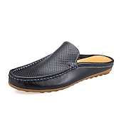 levne sandály-pánské bílé perforované slip-on mokasíny – pohodlné, prodyšné volnočasové boty pro každodenní nošení