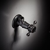 levne Doplňky k bateriím-starožitný měděný trojúhelníkový ventil vyřezávaný retro zesílený teplý a studený trojúhelníkový ventil černý rohový ventil odolný proti výbuchu uzavírací ventil vody 1ks