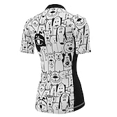 お買い得  ウィメンズジャージ-女性用 サイクリングジャージー グラフィック 犬 パターン柄 半袖 バイク ジャージー トップス 3つのリアポケット付き マウンテンサイクリング ロードバイク 速乾性 ソフト 反射性ストリップ 後ポケット スポーツ ホワイト 衣類
