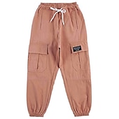 cheap Bottoms-Back to School Girls' 3D Solid Color Pants Summer Spring Fall Active Cargo Kid's Teen School Outdoor Daily