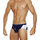 cheap Men&#039;s Swim Briefs-Men&#039;s Swimwear Swim Briefs Color Block Antibacterial Leak Proof Beach Swimming Pool Fashion Simple Lake blue Black Micro-elastic