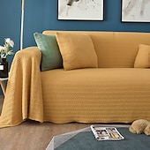 preiswerte Sofadecke-Sofabezug Sofadecke einfarbig Couchbezug Couchschutz Sofaüberwurf waschbar für Sessel/Wohnzimmer/3 Sitzer/4 Sitzer/L-Form Sofa moderne geprägte Polyester/Baumwoll-Mischung Überzüge