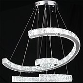 رخيصةأون نجف-3-ring led عاكسة للضوء pandent ضوء كريستال تصميم دائرة الثريا الفولاذ المقاوم للصدأ طبقات النمط الفني النمط الرسمي مطلي بالكهرباء الفنية led 110-240v