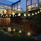 cheap Solar String Lights-Solar String Lights LED Outdoor Lights 6.5m 30 LEDs Set Mounting Bracket Warm White Wedding Party Holiday Patio Garden 3V