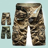 levne Klasický-Pánské Šortky s kapsami Camo šortky Kraťasy Dağcı Şortu Zip Multi kapsa Kamuflážní barva Denní Dovolená Šik ven stylové Vojenská zelená Khaki Neelastické