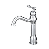 cheap Classical-Bathroom Sink Mixer Faucet Deck Mounted, 360 Swivel Washroom Basin Taps Single Handle Rose One Hole Electroplated Faucet with Hot and Cold Water Gold/Black/Brushed Gold/Brass/Rustic Nickel