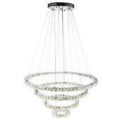 economico Lampadari-Lampadari di cristallo moderni con anello a led Lampadari di cristallo a forma di fai da te Lampada a sospensione per interni Lampada a sospensione a sospensione Lampadari a sospensione Lampade a