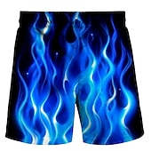 abordables Impression Géométrique-Homme Flamme Caleçons de Bain Surf Boardshort short de bain Taille médiale Hawaïen Bohème Extérieur Vacances Sortie Poche Cordon Taille elastique Designer Vêtement Tenue