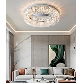 cheap Unique Chandeliers-50/60/80 cm Chandelier LED Crystal Ceiling Light Circle Design Unique Design Flush Mount Lights Stainless Steel LED Nordic Style 110-120V 220-240V