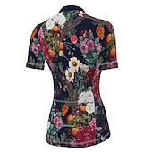 お買い得  ウィメンズジャージ-女性用 サイクリングジャージー パターン柄 花 植物 フラワー 半袖 バイク ジャージー 3つのリアポケット付き マウンテンサイクリング ロードバイク 速乾性 ソフト 反射性ストリップ 後ポケット スポーツ ブラック イエロー スカイブルー 衣類