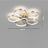 זול אורות מאוורר תקרה-50 ס&quot;מ אור מאוורר תקרה הוביל כולל גרסה הניתנת לעמעום צורה גיאומטרית עיצוב פרח מאוורר תקרה מתכת סגנון אמנותי גימור צבוע אופנתי הוביל מודרני 220-240 v