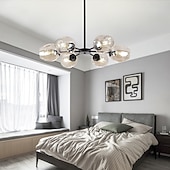 abordables Lustres-6 lumières 8 lumières 75-90-120 cm Conception de Spoutnik Conception de globe Lustre Aluminium Verre Style artistique Globe Géométrique Plaqué LED Style nordique 110-120V 220-240V