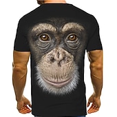 Per uomo Grafico Animale Orangutan Camicia Maglietta Manica Corta maglietta Stampa 3D Girocollo Camicia Chic & Moderno Divertente Confortevole Feste Streetwear Quotidiano Nero Rosa Marrone Estate