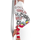 Women's Yoga Pants Butt Lift Tummy Control High Waist Gym Workout Running Fitness Tights Leggings Bottoms Floral Black / Red White+Yellow White Spandex Fall Winter Sports Activewear Stretchy 20