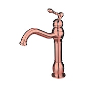 cheap Classical-Bathroom Sink Mixer Faucet Deck Mounted, 360 Swivel Washroom Basin Taps Single Handle Rose One Hole Electroplated Faucet with Hot and Cold Water Gold/Black/Brushed Gold/Brass/Rustic Nickel