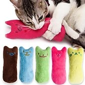 abordables Jouets pour chats-2 pièces broyage des dents jouets cataire drôle interactif en peluche jouet pour chat chaton à mâcher jouet vocal griffes morsure de pouce chat menthe pour chats chaud