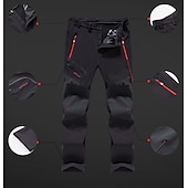 cheap Bottoms-Men&#039;s Fleece Lined Pants Waterproof Hiking Pants Trousers Softshell Pants Winter Outdoor Thermal Warm Windproof Breathable Elastic Waist Fleece Bottoms Army Navy Grey Black Hunting Fishing Skiing