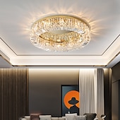 cheap Unique Chandeliers-50/60/80 cm Chandelier LED Crystal Ceiling Light Circle Design Unique Design Flush Mount Lights Stainless Steel LED Nordic Style 110-120V 220-240V