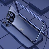 お買い得  iPhone用ケース-iPhone 16 15 14 13 12 11 Pro Max Plus 用マグネット強化ガラスケース - 両面金属フレーム、フルボディレンズプロテクター、ショックプロof透明カバー