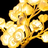 tanie Lampki nocne i dekoracyjne-róża kwiat lampa led lampka nocna róża drzewo ślub urodziny walentynki nowy rok 1 zestaw