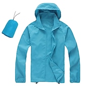 baratos Casacos impermeáveis-Capa de chuva de caminhada à prova d&#039;água masculina feminina upf 50+ uv proteção solar com capuz com capuz manga longa jaqueta de pesca de corrida blusão de verão ao ar livre protetor solar à prova