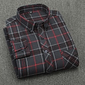 preiswerte Businesshemden für Herren-Herren Oberhemd Kariertes Hemd trachtenhemd Kragenhemd Knopfhemd Schottenstoff Hochzeit Arbeitskleidung A B C E Langarm Kragen Frühling Winter Bekleidung Button-Down
