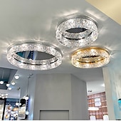 cheap Unique Chandeliers-50/60/80 cm Chandelier LED Crystal Ceiling Light Circle Design Unique Design Flush Mount Lights Stainless Steel LED Nordic Style 110-120V 220-240V