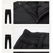 cheap Bottoms-Men&#039;s Fleece Lined Pants Waterproof Hiking Pants Trousers Softshell Pants Winter Outdoor Thermal Warm Windproof Breathable Elastic Waist Fleece Bottoms Army Navy Grey Black Hunting Fishing Skiing