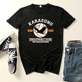 ieftine Grafică a personajelor din desene animate și film-Haikyuu Karasuno High Costum Cosplay Tricou Anime Imprimeu Grafic Imprimare Harajuku Grafică Pentru Bărbați Pentru femei Adulți Înapoi la Școală