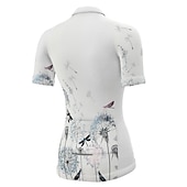 billige Dametrøyer-Dame Sykkeltrøyer Grafisk Mønstret Blomster botanikk Kortermet Sykkel Jersey Topper med 3 baklommer Fjellsykling Veisykling Fort Tørring Hurtigtørkende Myk Refleksbånd sport Hvit Gul Rosa Klær