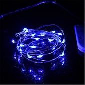 economico Striscie luci a batteria-1 m Fili luminosi 10 LED 10 pezzi 1 pc Blu Natale Capodanno Impermeabile Feste Decorativo Batterie alimentate