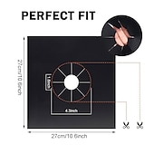 cheap Kitchen Cookware-4pcs Reusable Gas Range Protector Gas Stove Burner Safe Non-Sticky and Easy to Clean Teflon Glass Fiber Black Protective Pad for Cleaning Kitchen Tools