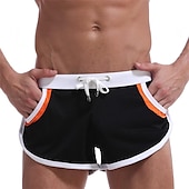 cheap Mens Active Shorts-Men&#039;s Running Shorts Athletic Shorts Drawstring Stripe-Trim Bottoms Athletic Athleisure Breathable Soft Quick Dry Fitness Gym Workout Marathon Sportswear Activewear Stripes Black / Orange Black White