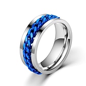 preiswerte Herrenschmuck &amp; Halsketten &amp; Ringe-Herren 1 Stück Manschettenknöpfe Ring Geschenk Täglich Klassisch Erklärung Silber Schwarz Golden