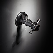 levne Doplňky k bateriím-starožitný měděný trojúhelníkový ventil vyřezávaný retro zesílený teplý a studený trojúhelníkový ventil černý rohový ventil odolný proti výbuchu uzavírací ventil vody 1ks