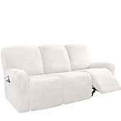economico Poltrone reclinabili e poltrone wingback-copridivano reclinabile componibile fodera 1 set di 8 pezzi microfibra elasticizzata alta elasticità bordeaux rosso velluto di alta qualità copridivano copridivano per 3 posti cuscino divano