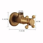 levne Doplňky k bateriím-starožitný měděný trojúhelníkový ventil vyřezávaný retro zesílený teplý a studený trojúhelníkový ventil černý rohový ventil odolný proti výbuchu uzavírací ventil vody 1ks
