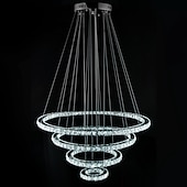 economico Lampadari-Lampadari di cristallo moderni con anello a led Lampadari di cristallo a forma di fai da te Lampada a sospensione per interni Lampada a sospensione a sospensione Lampadari a sospensione Lampade a