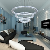 economico Lampadari-Lampadari di cristallo moderni con anello a led Lampadari di cristallo a forma di fai da te Lampada a sospensione per interni Lampada a sospensione a sospensione Lampadari a sospensione Lampade a