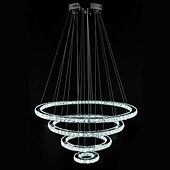 economico Lampadari-Lampadari di cristallo moderni con anello a led Lampadari di cristallo a forma di fai da te Lampada a sospensione per interni Lampada a sospensione a sospensione Lampadari a sospensione Lampade a