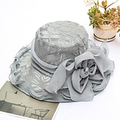 economico Cappelli per feste-berretto Copricapo Cappelli di paglia Tulle Pizzo Cappelli da pescatore Cappello di paglia Cappello da sole Informale Per eventi Coppa di Melbourne cocktail Astco reale Stile vintage Elegante Con