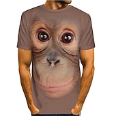  Per uomo Grafico Animale Orangutan Camicia Maglietta Manica Corta maglietta Stampa 3D Girocollo Camicia Chic & Moderno Divertente Confortevole Feste Streetwear Quotidiano Nero Rosa Marrone Estate
