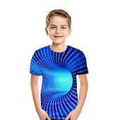 cheap Boy&#039;s 3D Vision &amp; Geometry-Easter Boys 3D Geometric Rainbow Optical Illusion T shirt Tee Short Sleeve 3D Print Summer Active Sports Streetwear Kids 2-12 Years