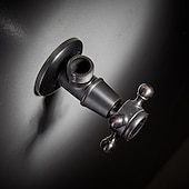 levne Doplňky k bateriím-starožitný měděný trojúhelníkový ventil vyřezávaný retro zesílený teplý a studený trojúhelníkový ventil černý rohový ventil odolný proti výbuchu uzavírací ventil vody 1ks