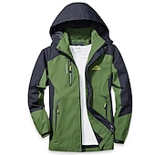 baratos Casacos Leves, Polares &amp; Caminhada-Homens Casaco com capuz Jaqueta Caminhada Softshell Quebra-Vento de Trilha Verão Ao ar livre Retalhos Prova-de-Água A Prova de Vento Secagem Rápida Leve Jaqueta Blusas Zíper Visível de Comprimento